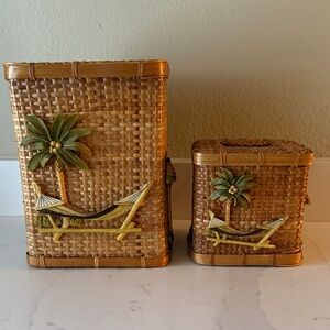 Rattan Bathroom Set of 2